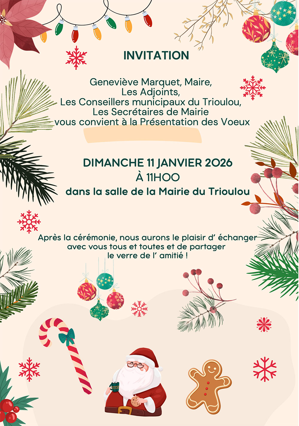 Invitation Cérémonie des Vœux
