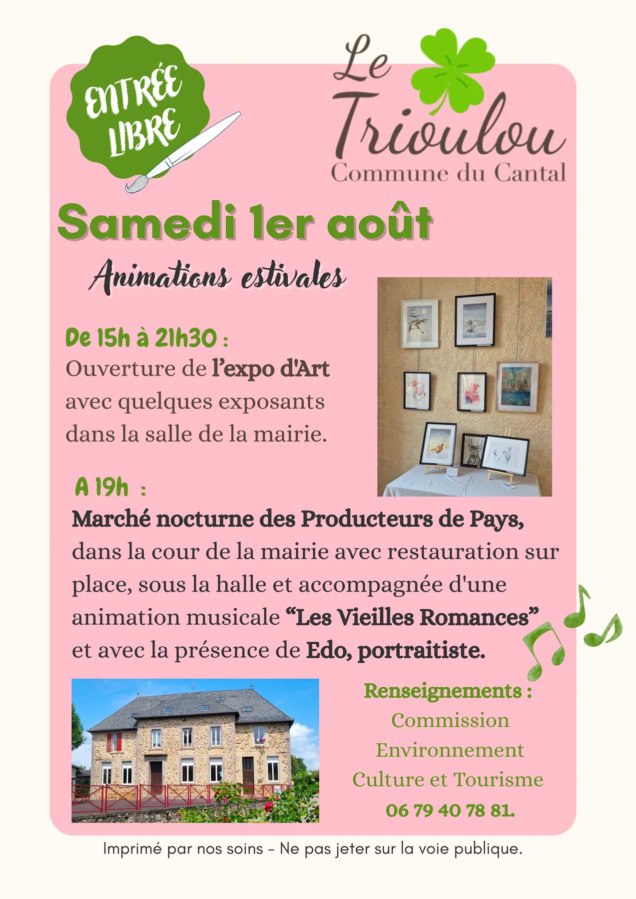 Animation du samedi 1er août !
