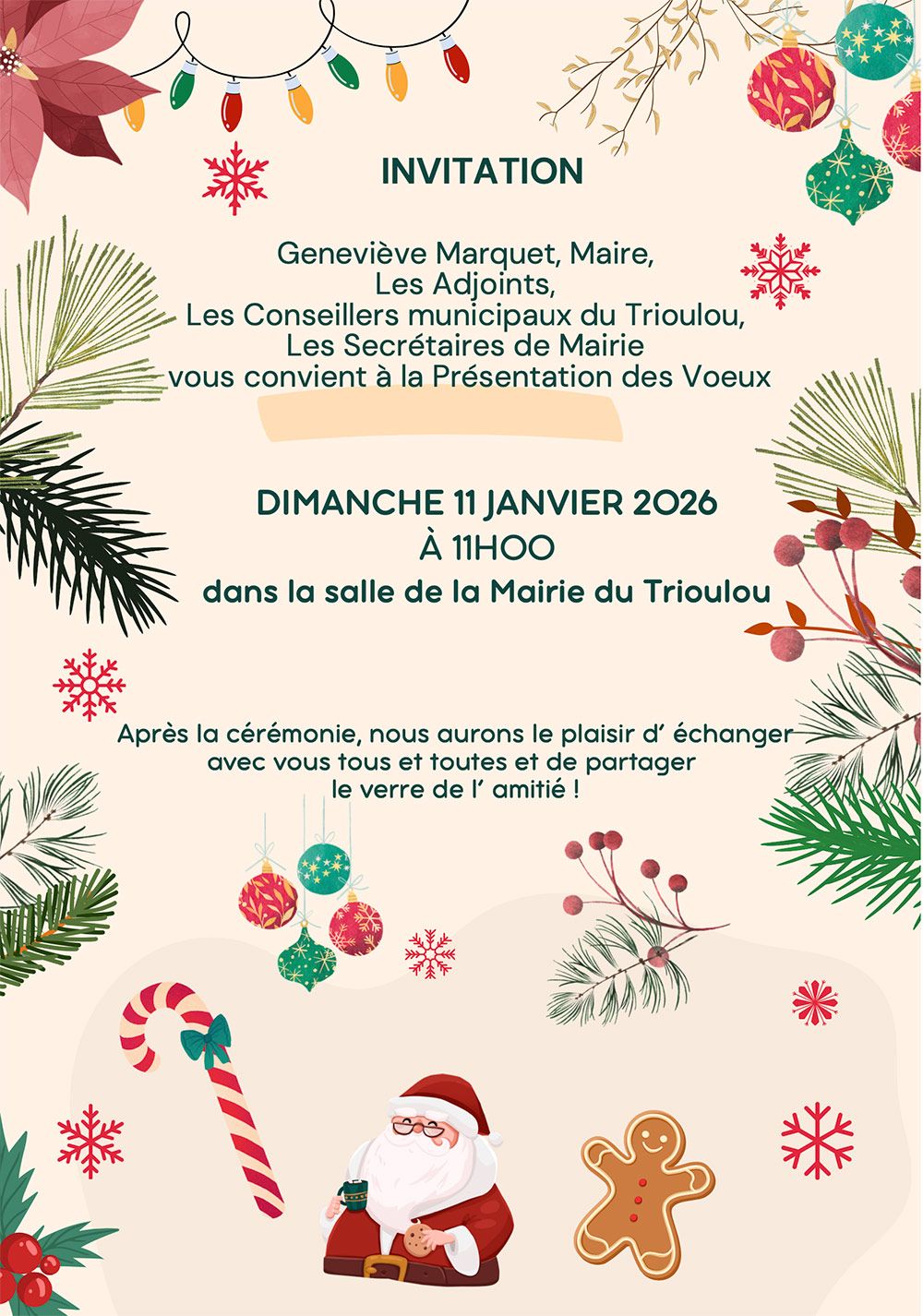 Invitation Cérémonie des Vœux